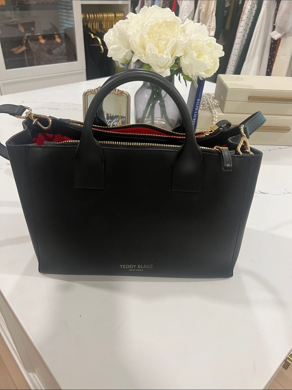 Teddy Blake Black Leather Top-Handle Satchel